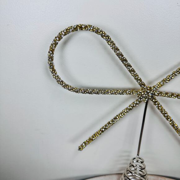 NEW Cupcakes and Cashmere Gold Crystal Bow Tree Topper Glam Holiday Decor NWT - Picture 14 of 16